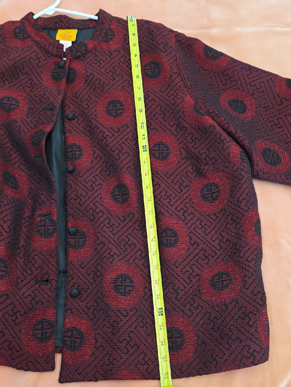 Ruby Rd. Woman Classic Red & Black Patterned Women's Jacket - Picture 7 of 10